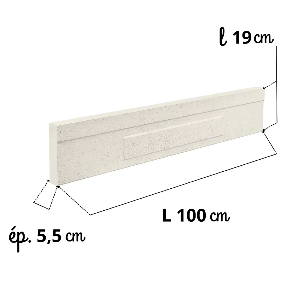Prensimac PILIER BETON 106 cm - 6 pièces - Dimensions : L 106 x l 24 cm -Série B72 -Claustras - Balustres plates- Garde-Corps, Balustrade
