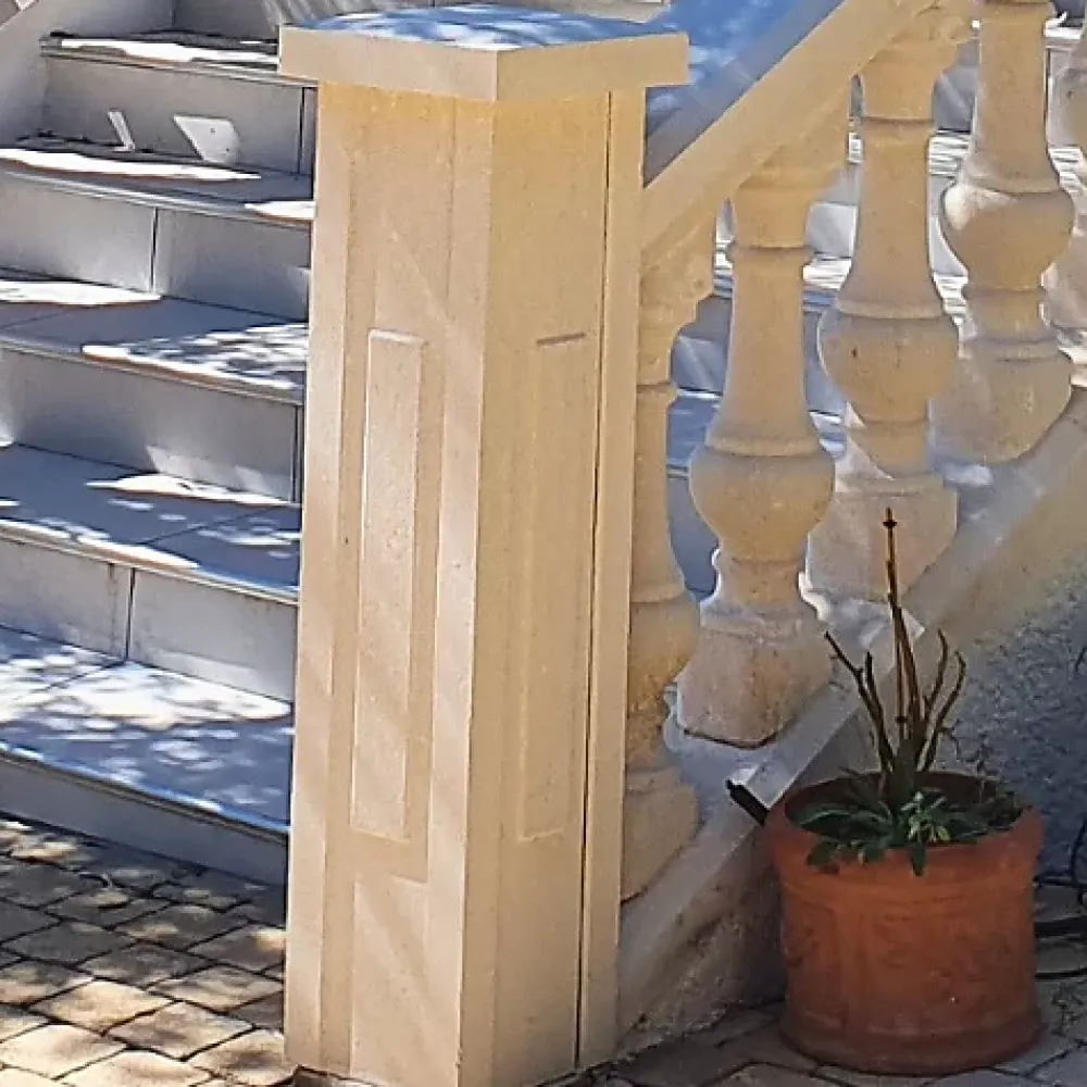 Prensimac PILIER BETON 106 cm - 6 pièces - Dimensions : L 106 x l 24 cm -Série B72 -Claustras - Balustres plates- Garde-Corps, Balustrade