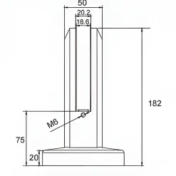MySystem Pince à verre de sol modèle 05 - Ep. verre 13,52 à 17,52 mm - sans perçage du verre - Inox 2205- Garde-Corps, Balustrade