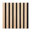 Decoon Plaque murale tasseaux 30 x 30 x 1,9 cm - Lattes chêne clair véritable fond noir 0,09m²- Panneau Tasseau Bois