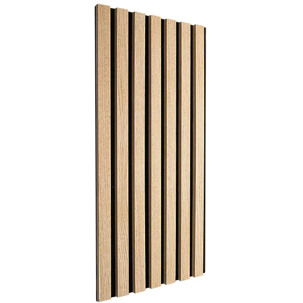 Decoon Panneau Tasseau Bois<Plaque murale tasseaux 60 x 30 x 1,9 cm - Lattes chêne clair véritable fond noir 0,18m²