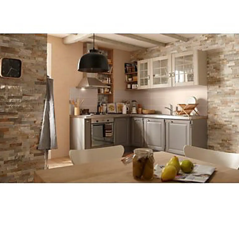 Plaquette De Parement|Plaquette De Parement<Plaquette de parement Briconature pierre naturelle beige (vendue au carton)
