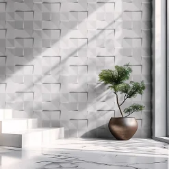 Modulo Plaquette de parement effet 3D - HAZE WHITE - - 0,48m² - intérieur- Plaquette De Parement|Plaquette De Parement