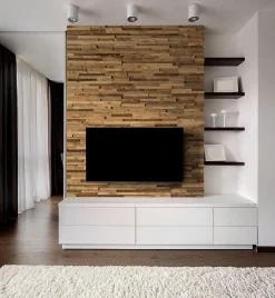 Wwd Plaquette de parement en bois effet 3D A PRIORI- Bois récupéré - 72 x 10cm - 42 panneaux - 3m²- Plaquette De Parement|Plaquette De Parement