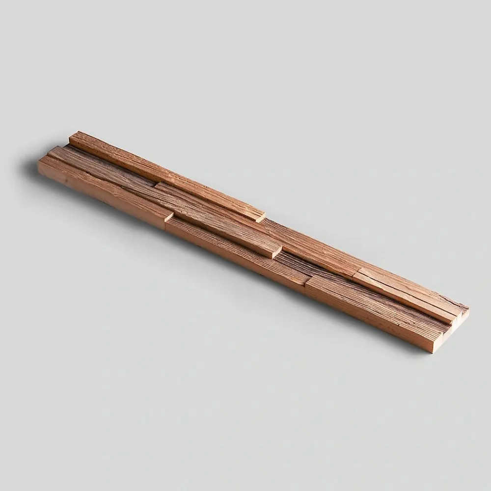 Wwd Plaquette de parement en bois effet 3D A PRIORI - Bois récupéré - 72 x 10cm - 14 panneaux - 1m²- Plaquette De Parement|Plaquette De Parement