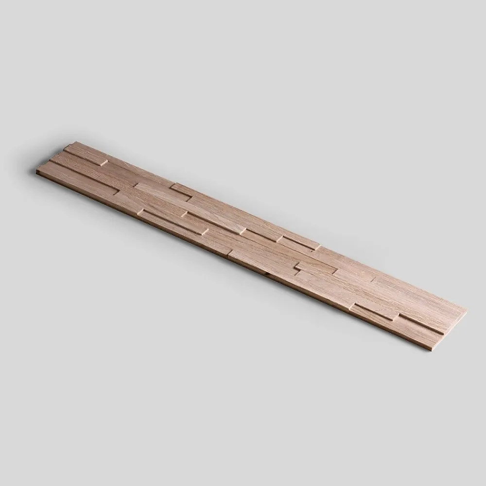 Wwd Plaquette de parement en bois massif effet 3D ACE - Chêne - 72 x 10cm - 14 panneaux - 1m²- Plaquette De Parement|Plaquette De Parement