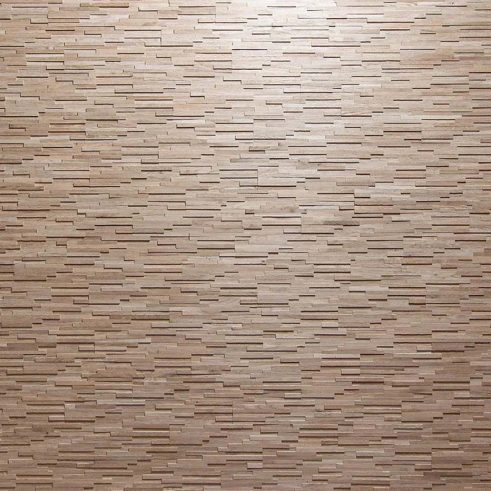Wwd Plaquette de parement en bois massif effet 3D ACE - Chêne - 72 x 10cm - 14 panneaux - 1m²- Plaquette De Parement|Plaquette De Parement