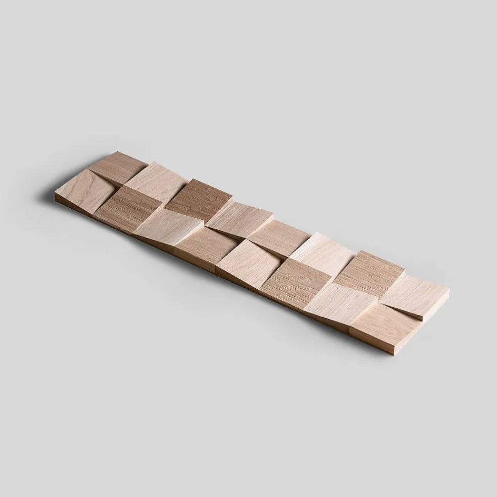 Wwd Plaquette De Parement|Plaquette De Parement<Plaquette de parement en bois massif effet 3D DOMINUS - Chêne - 60 x 15 cm - 33 panneaux - 3m²