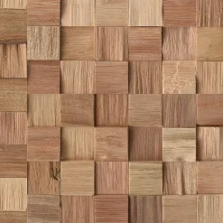 Woodbord Plaquette de parement mural décoratif en bois - 0,8-1,8 x 36 x 36 cm - Lot de 4 - Aspect Mosaïque- Plaquette De Parement|Plaquette De Parement
