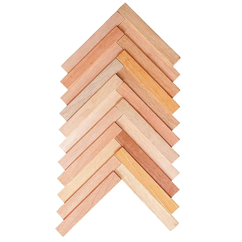 Woodbord Plaquette De Parement|Plaquette De Parement<Plaquette de parement mural décoratif en bois - 1-1,8 x 30 x 46,5 cm - Lot de 8 - Aspect Bâton Rompu