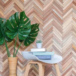 Woodbord Plaquette De Parement|Plaquette De Parement<Plaquette de parement mural décoratif en bois - 1-1,8 x 30 x 46,5 cm - Lot de 8 - Aspect Bâton Rompu
