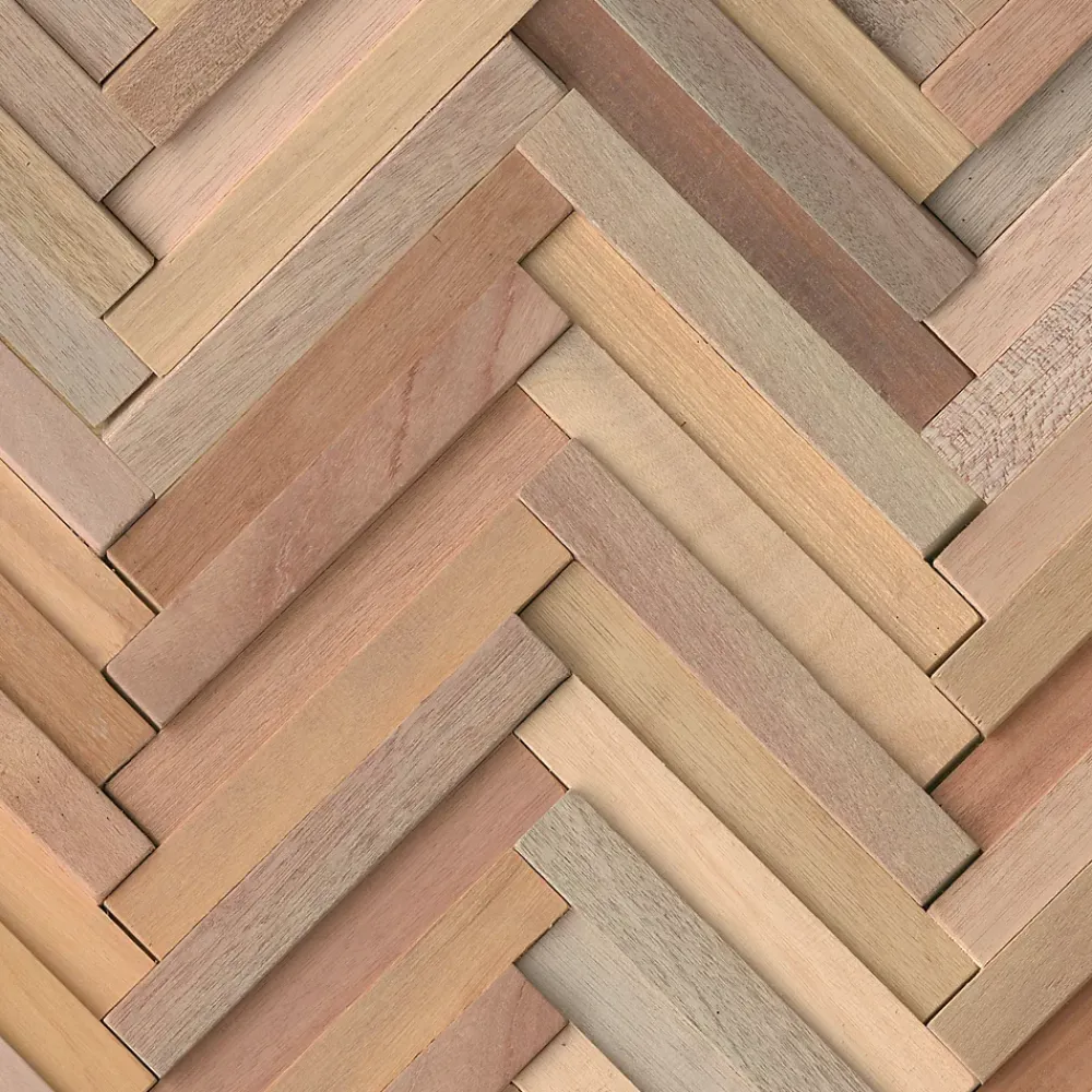 Woodbord Plaquette De Parement|Plaquette De Parement<Plaquette de parement mural décoratif en bois - 1-1,8 x 30 x 46,5 cm - Lot de 8 - Aspect Bâton Rompu