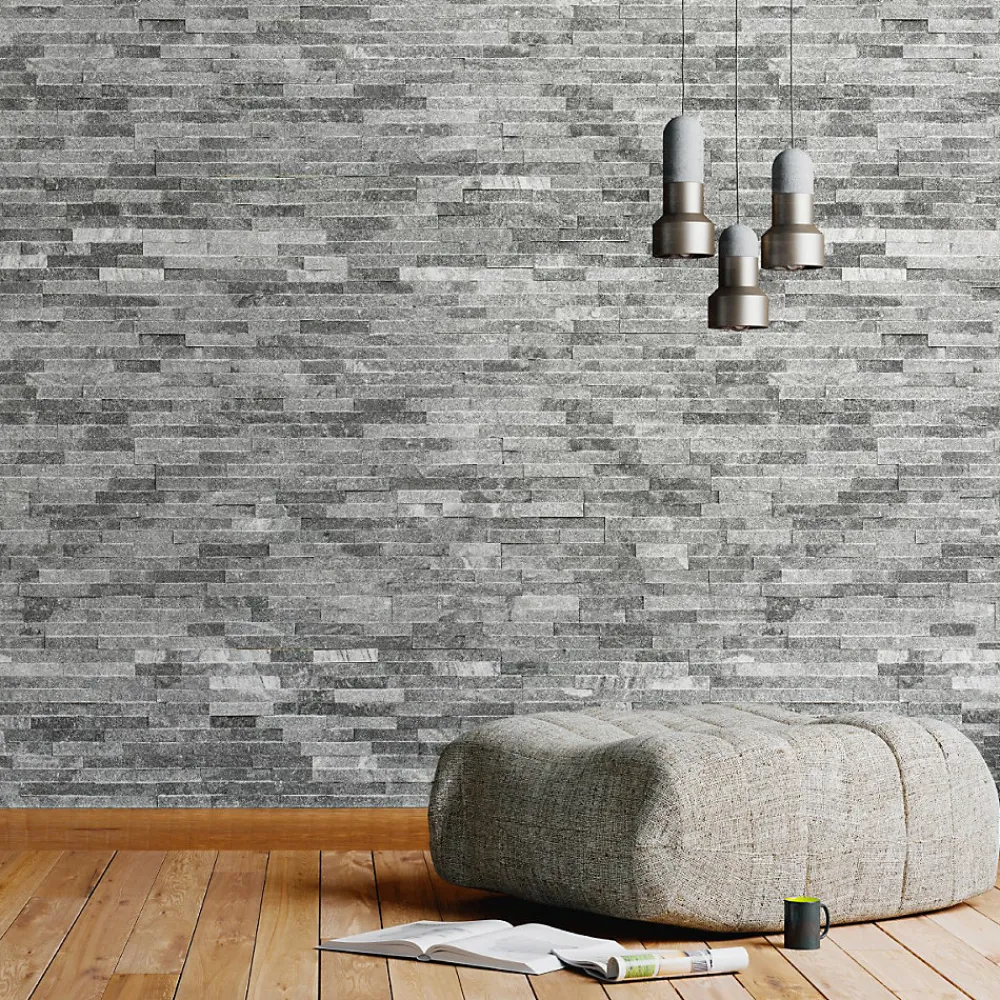 Modulo Plaquette De Parement|Plaquette De Parement<Plaquette de parement pierre naturelle - NATIMUR MINERAL GREY - - 0,468m² - intérieur/extérieur