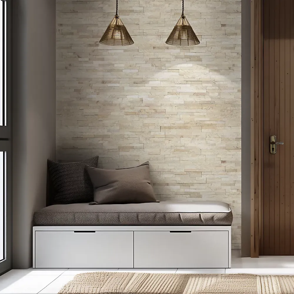 Modulo Plaquette De Parement|Plaquette De Parement<Plaquette de parement pierre naturelle - NATIMUR CREAM - - 0,47m² - intérieur/extérieur