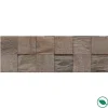 Forestea Plaquettes de parement mural en teck cube Java 552 x 184 x 10 20 mm paquet de 1,016 m²- Panneau Tasseau Bois