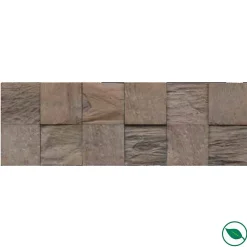Forestea Plaquettes de parement mural en teck cube Java 552 x 184 x 10 20 mm paquet de 1,016 m²- Panneau Tasseau Bois