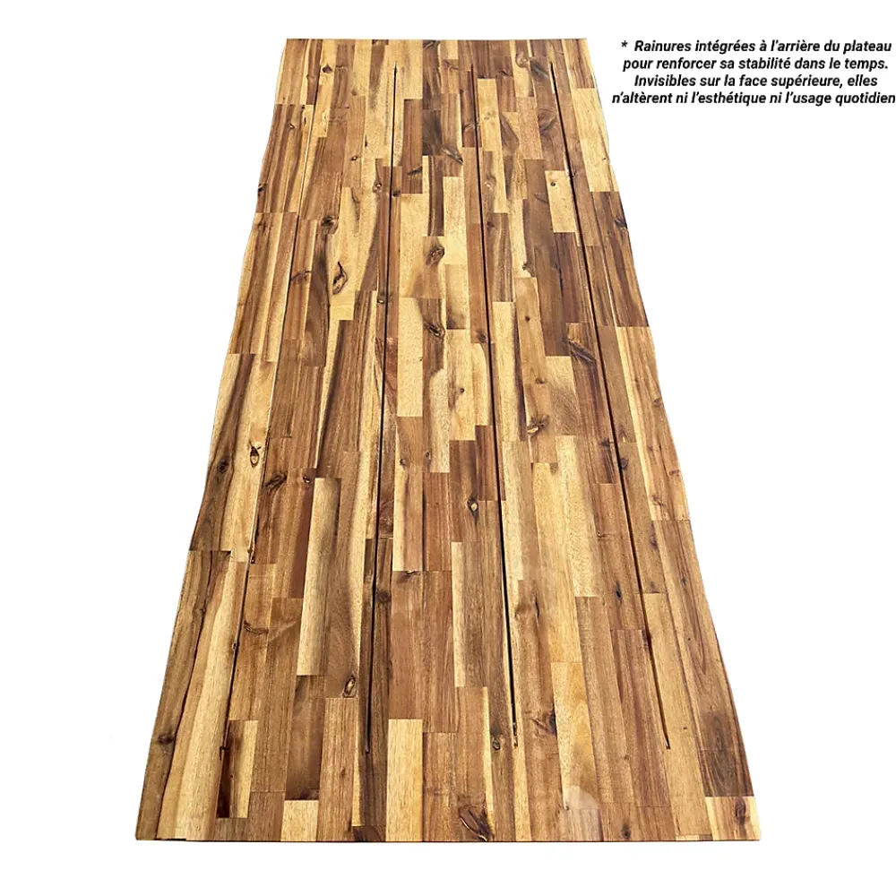 Wood&Sens Plateau De Table<Plateau de Table Acacia bord naturel pré-huilé Teck, L.180 cm x l.80 cm, Ep.26 mm