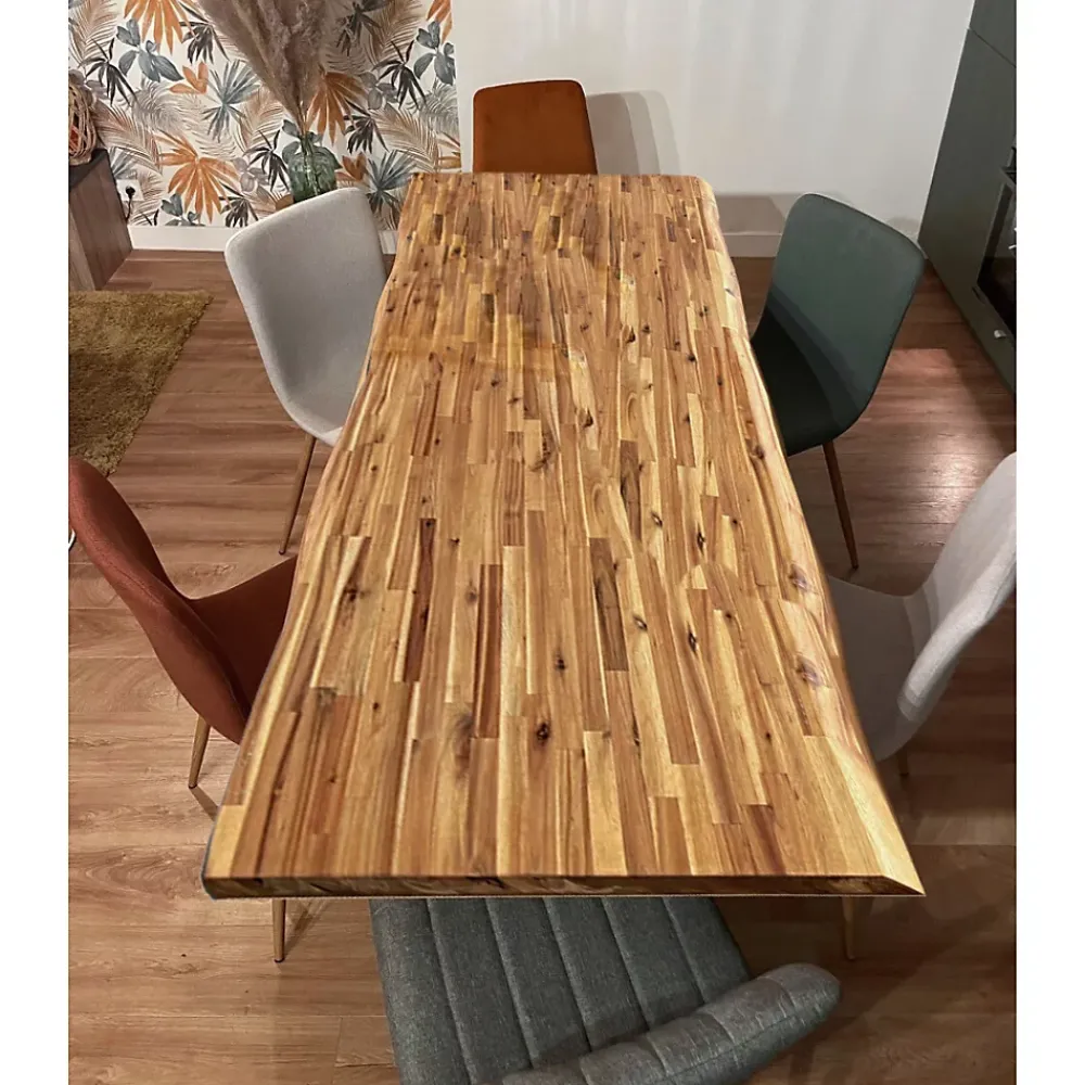 Wood&Sens Plateau De Table<Plateau de Table Acacia bord naturel pré-huilé Teck, L.180 cm x l.80 cm, Ep.26 mm