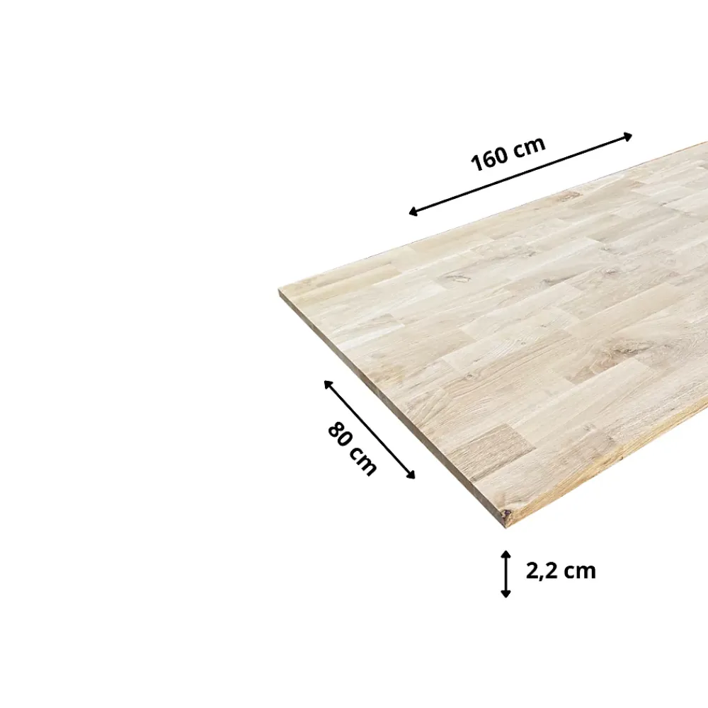 Wood&Sens Plateau De Table<Plateau de Table Chêne Massif Abouté, L.160 cm x l.80 cm, Ep. 22 mm