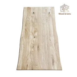 Wood&Sens Plateau De Table<Plateau de Table Chêne Rustique Pré-huilé Bord Naturel, L.120 cm x l.60 cm, Ep.27 mm