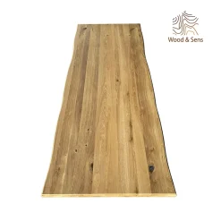 Wood&Sens Plateau de table pleines lames Chêne Rustique bord naturel flacheux L.200 X l.80 cm, Ep.40 mm- Plateau De Table