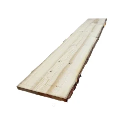 Wood&Sens Plateau de table Sapin massif bords naturels flacheux L.200 x l.30-38 cm, Ep.28 mm- Plateau De Table