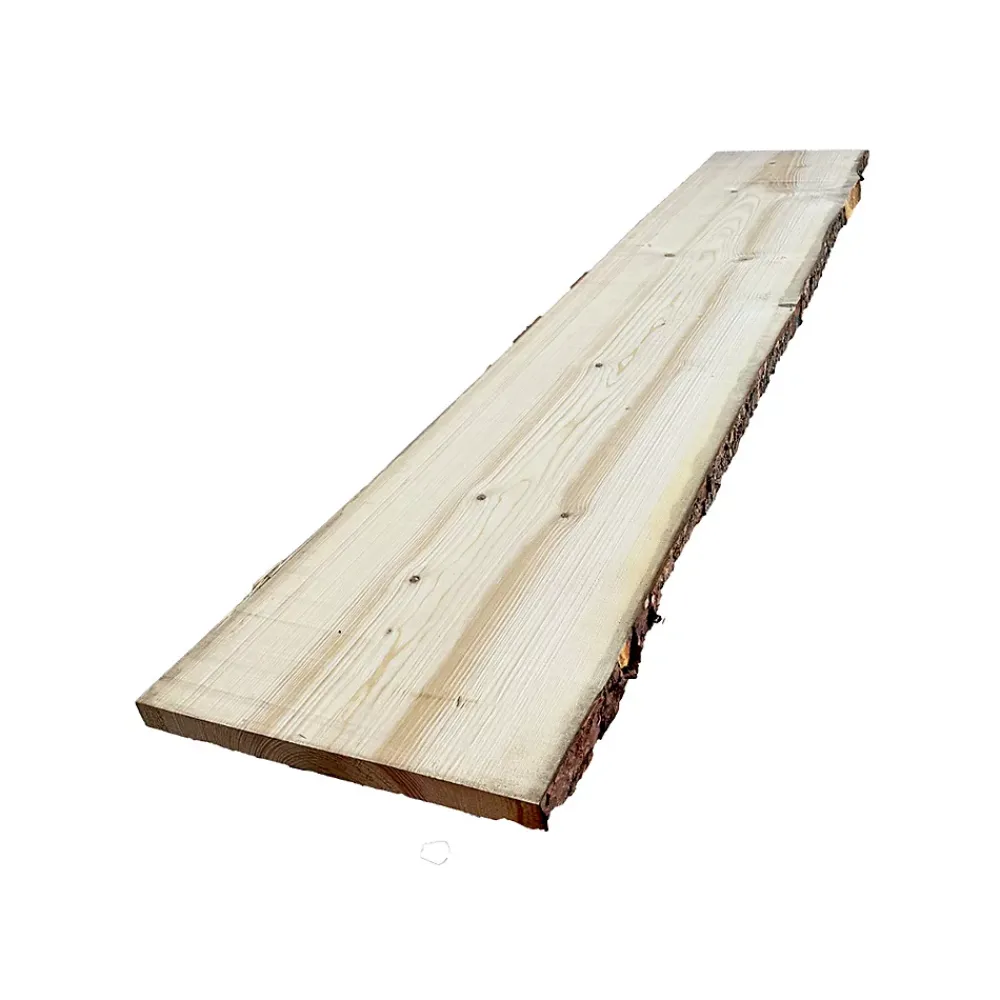 Wood&Sens Plateau de table Sapin massif bords naturels flacheux L.200 x l.30-38 cm, Ep.28 mm- Plateau De Table