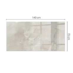Tulup Plateau en verre trempé 140x70 cm Motif texturé de marbre- Plateau En Verre
