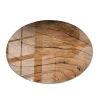 Tulup Plateau en verre trempé fi100 cm Motif bois- Plateau En Verre