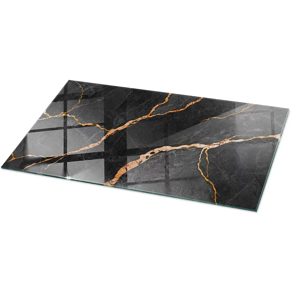 Tulup Plateau En Verre<Plateau en verre trempé 100x50 cm Motif marbré avec veines