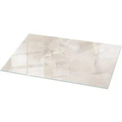 Tulup Plateau en verre trempé 120x60 cm Motif texturé de marbre- Plateau En Verre
