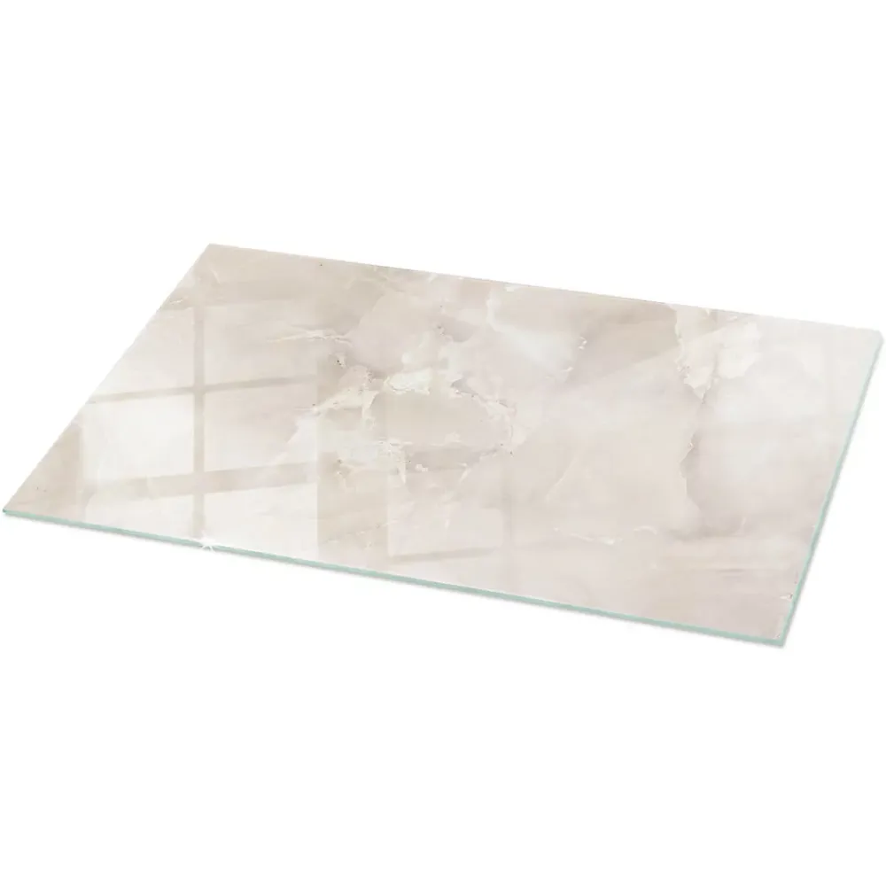 Tulup Plateau en verre trempé 120x60 cm Motif texturé de marbre- Plateau En Verre