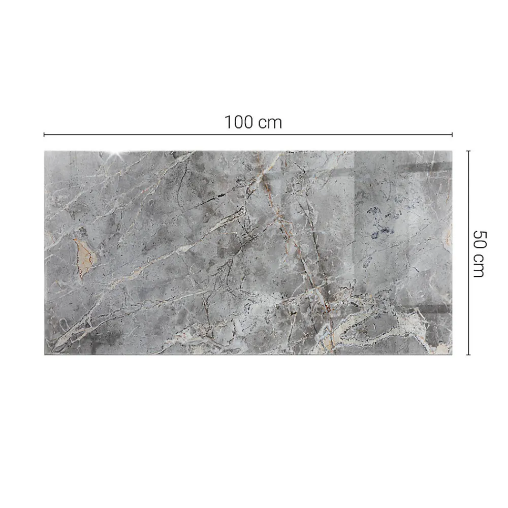 Tulup Plateau En Verre<Plateau en verre trempé 100x50 cm Motif naturel de marbre