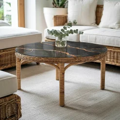 Tulup Plateau En Verre<Plateau en verre trempé fi90 cm Motif marbré avec veines