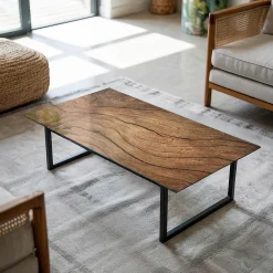 Tulup Plateau En Verre<Plateau en verre trempé 120x60 cm Motif bois