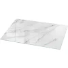 Tulup Plateau en verre trempé 120x60 cm Motif de surface en marbre- Plateau En Verre