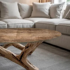 Tulup Plateau En Verre<Plateau en verre trempé fi80 cm Structure de planches en bois