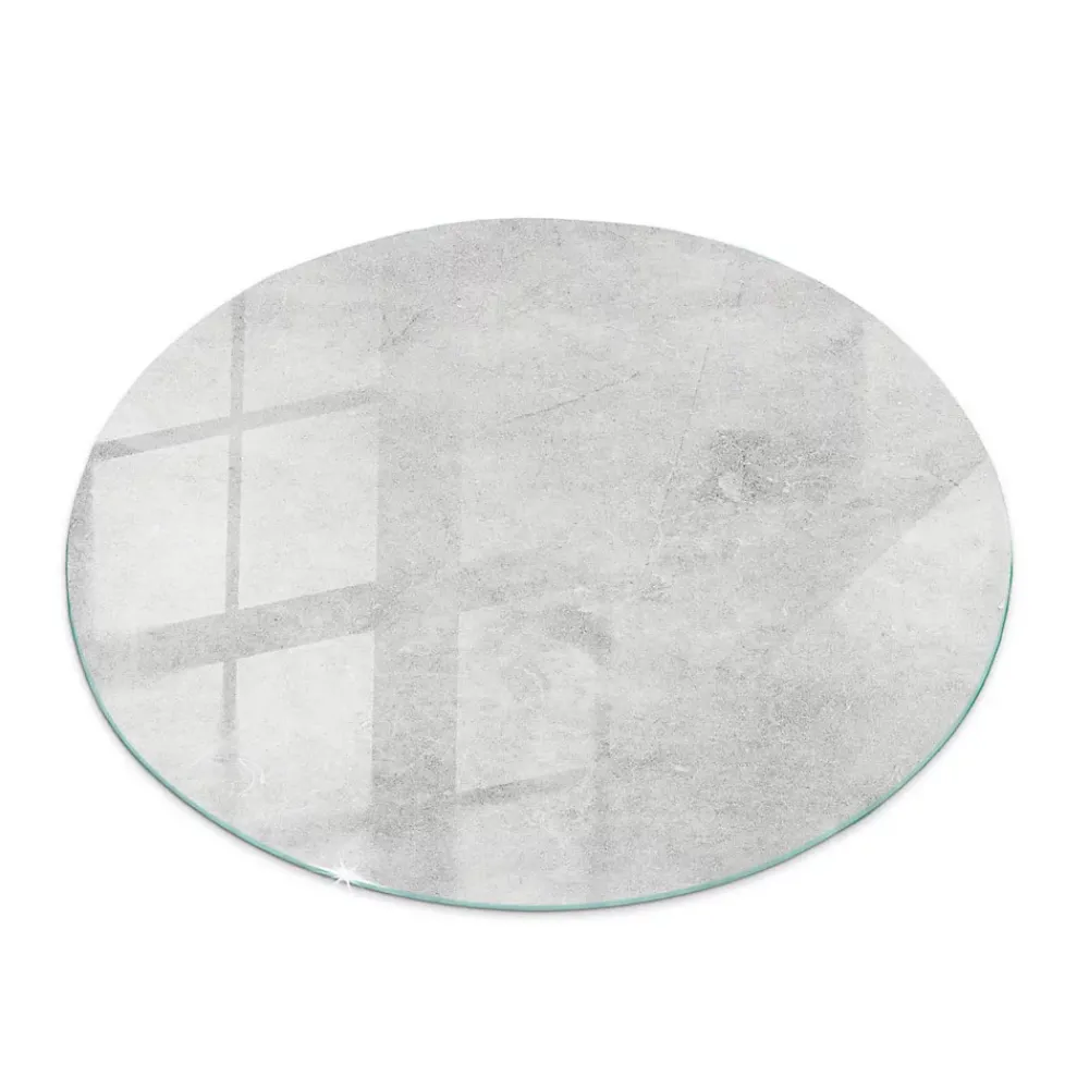 Tulup Plateau En Verre<Plateau en verre trempé fi70 cm Texture de béton avec fissures