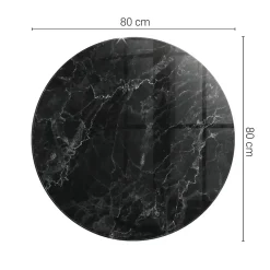 Tulup Plateau En Verre<Plateau en verre trempé fi80 cm Motif de marbre veiné
