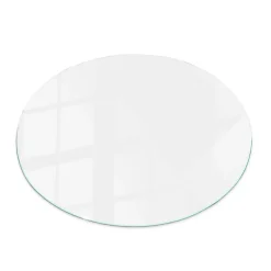 Tulup Plateau en verre trempé fi60 cm Couleur blanche lisse- Plateau En Verre
