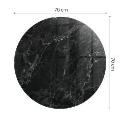 Tulup Plateau En Verre<Plateau en verre trempé fi70 cm Motif de marbre veiné
