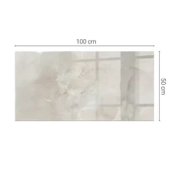 Tulup Plateau en verre trempé 100x50 cm Motif texturé de marbre- Plateau En Verre