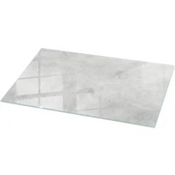 Tulup Plateau en verre trempé 100x50 cm Texture de béton avec fissures- Plateau En Verre