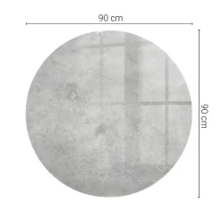 Tulup Plateau En Verre<Plateau en verre trempé fi90 cm Texture de béton avec fissures