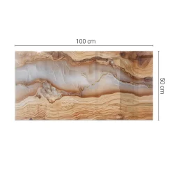Tulup Plateau En Verre<Plateau en verre trempé 100x50 cm Bois naturel avec résine