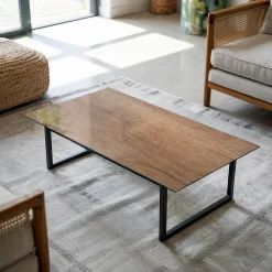 Tulup Plateau En Verre<Plateau en verre trempé 100x50 cm Motif naturel du bois