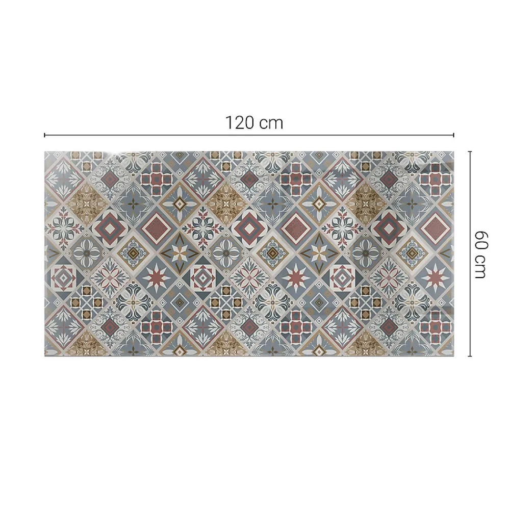 Tulup Plateau En Verre<Plateau en verre trempé 120x60 cm Motif mosaïque avec ornements