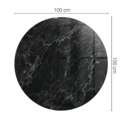 Tulup Plateau En Verre<Plateau en verre trempé fi100 cm Motif de marbre veiné