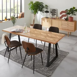 Plateau plaqué chêne huilé point de Hongrie L.200 x l.80 cm, ép.37 mm- Plateau De Table