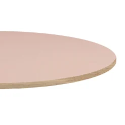 Restootab Plateau rond 70cm couleur rose bourbon chants imitation bois -- Panneau Bois, Osb, Mdf